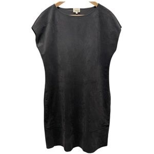 Faux Suede Sleeveless Shift Dress